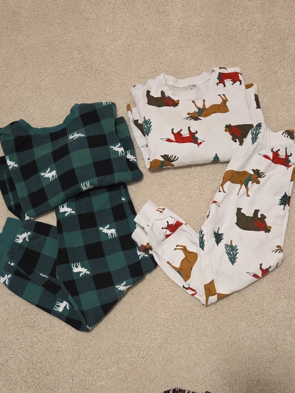 Pekkle Organic Cotton 6T Pajamas - Fall/Winter Prints